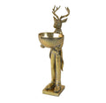 Voß Hirsch mit Schale, gold – 15 × 24 × 53 cm