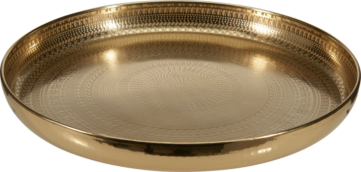 Tablett 34 cm metall gold