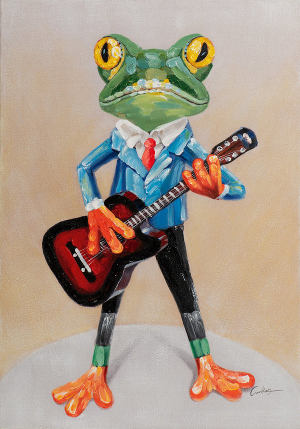 Acrylbild Frosch mit Gitarre
